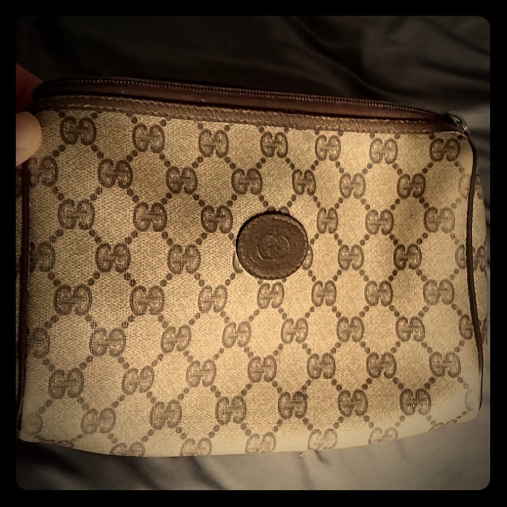 Preloved Gucci clutch, makeup bag